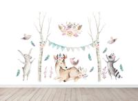 Muursticker - Bos Dieren Boho - thumbnail