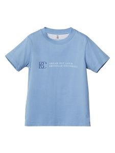 Brunello Cucinelli Kids t-shirt à logo imprimé - Bleu