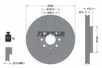 Remschijf TEXTAR, Remschijftype: Binnen geventileerd, u.a. für Opel, Vauxhall - thumbnail