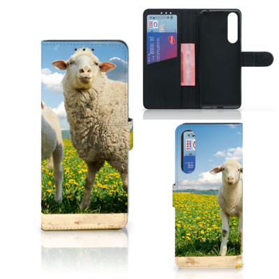 Sony Xperia 1 II Telefoonhoesje met Pasjes Schaap en Lammetje