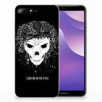 Silicone Back Case Huawei Y6 (2018) Skull Hair