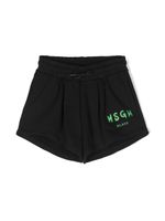 MSGM Kids short de sport en coton à logo imprimé - Noir - thumbnail