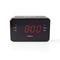 Digitale Wekkerradio - LED-Scherm - 1x 3,5 mm Audio-Input - Tijdprojectie - AM/FM - Snoozefunctie - Slaaptimer - Aantal alarmen: 2 - Zwart