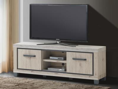 Tv-meubel ELOISE 2 deuren 2 open opbergvakken natuurlijke eik