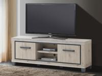 Tv-meubel ELOISE 2 deuren 2 open opbergvakken natuurlijke eik