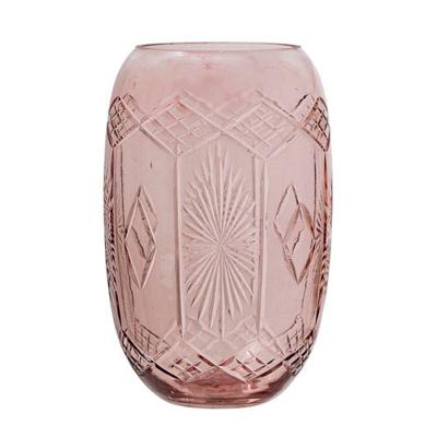 Bloomingville 32407749 vaas Cilindervormige vaas Glas Roze, Transparant