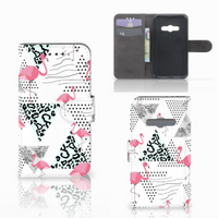 Samsung Galaxy Xcover 3 | Xcover 3 VE Telefoonhoesje met Pasjes Flamingo Triangle