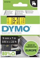 Dymo D1 tape 9 mm, zwart op geel