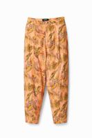 Koraalkleurige broek met safariprint - RED - M - thumbnail