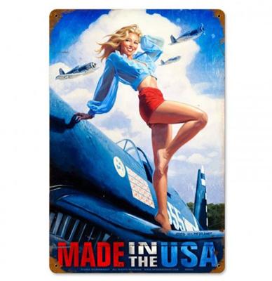 Made in the USA Pin-Up Zwaar Metalen Bord - Greg Hildebrandt