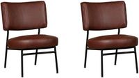 Set van 2 Donkercognac leren moderne retro fauteuils Rondo - Granada leer Cognac (donkercognac leer)