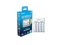 Panasonic eneloop Basic USB lader, voor 2 of 4 AA/AAA Ni-MH-batterijen, 6 veiligheidsfuncties & micro USB-laadkabel, incl 4 eneloop AA, verbeterde capaciteit van min. 2000 mAh