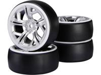Reely 1:10 Straatmodel Complete wielen Drift Y-spaken Zilver 1 stuk(s)