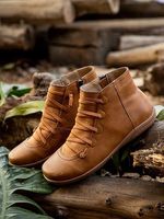 Lace-up Casual Flat Ankle Boots - thumbnail