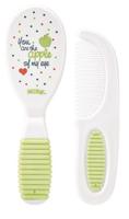 Nuby borstelset Little Moments 22,50 x 9,5 cm wit/groen 2-delig