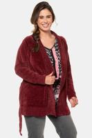 Ulla Popken Vest, chenille, sjaalkraag, ceintuur - Grote Maten