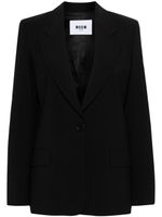 MSGM blazer en velours à simple boutonnage - Noir