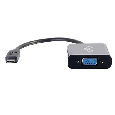 C2G USB C naar VGA Adapter voor Mac, Lenovo en meer, Full HD USB 3.1 USB-C naar VGA HD15 zwart Adapter