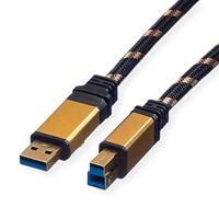 ROLINE GOLD USB 3.2 Gen 1 kabel, type A-B, 1,8 m