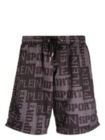 Plein Sport short de bain à logo imprimé - Noir