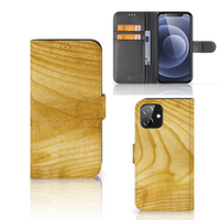 iPhone 12 | 12 Pro (6.1") Book Style Case Licht Hout