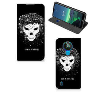 Mobiel BookCase Nokia 1.4 Skull Hair