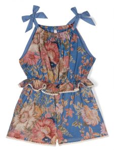 ZIMMERMANN Kids combinaison en coton à fleurs - Bleu