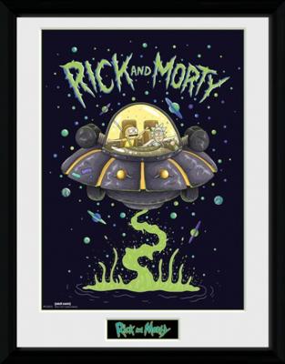 GB Eye poster in lijst Rick and Morty Ship 30 x 40 cm