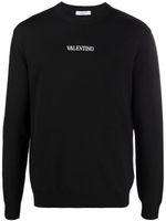 Valentino Garavani pull à logo intarsia - Noir