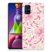 Samsung Galaxy M51 TPU Case Pink Flowers