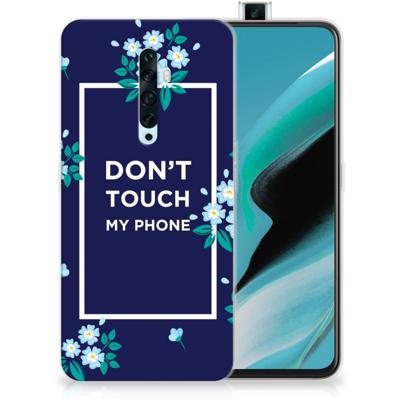 OPPO Reno2 Z Silicone-hoesje Flowers Blue DTMP