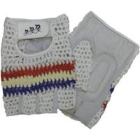Hzb Fietshandschoenen Crochet Leer/gel Wit/blauw/rood