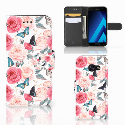 Samsung Galaxy A3 2017 Hoesje Butterfly Roses