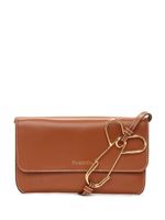 JW Anderson pochette en cuir à logo imprimé - Marron - thumbnail