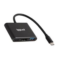 iggual - 3 in 1 type C Hub - incl. USB 3.0 tot 5 Gbit/s, HDMI en type C PD tot 100 W - Compatibel met Mac OS, Windows, Linux
