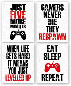 Poster - Videogame / Inspirerende Woorden / Set van 4