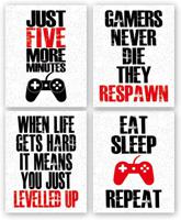 Poster - Videogame / Inspirerende Woorden / Set van 4 - thumbnail