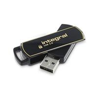 Integral Memory INFD64GB360SEC3.0 USB 3.0-stick met SecureLock-software zwart/goud