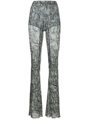 KNWLS Legging met kattenprint - Groen
