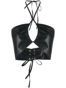 Manokhi haut-bustier Alba en cuir - Noir