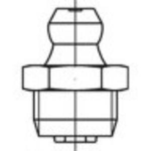 TOOLCRAFT DIN 71412 A 4, vorm A-M, conische smeernippel, kort, met zeskant, conische kop recht/axiaal, met conische schroefdraad Afmeting: AM 6 x 1 SW 7 (50