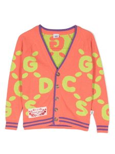 Gcds Kids cardigan à logo embossé - Orange