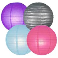 Set van 8x stuks gekleurde party lampionnen dia 25 cm voor tuinfeest