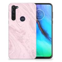 Motorola Moto G Stylus TPU Siliconen Hoesje Marble Pink - Origineel Cadeau Vriendin