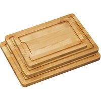 3x Beuken houten snijplanken 21 x 32/28 x 40/36 x 50 cm