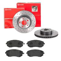 Remmenset, remschijf BREMBO, Remschijftype: Geperforeerd / Geventileerd, Inbouwplaats: Vooras, u.a. für Subaru - thumbnail