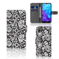 Huawei Y5 (2019) Hoesje Black Flowers - thumbnail