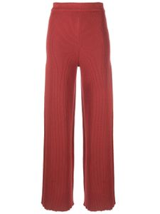 AERON pantalon en maille Lia à design nervuré - Rouge