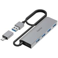 Hama 00200138 interface hub USB 3.2 Gen 1 (3.1 Gen 1) Type-A + Type-C 5000 Mbit/s Antraciet, Grijs - thumbnail