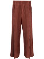 Homme Plissé Issey Miyake pantalon MC October à design plissé - Marron